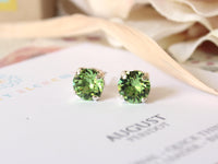 August Birthstone Stud Earrings in Peridot